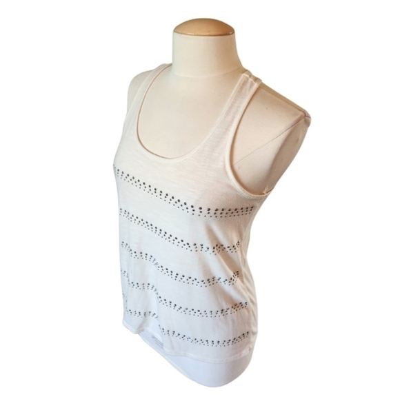 Vanity White Bedazzled Racerback Tank Top - Picture 2 of 5